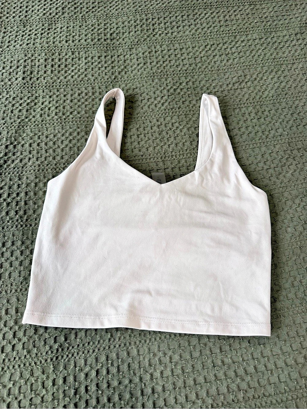 Tank Top White Scoop Neck Crop Tank